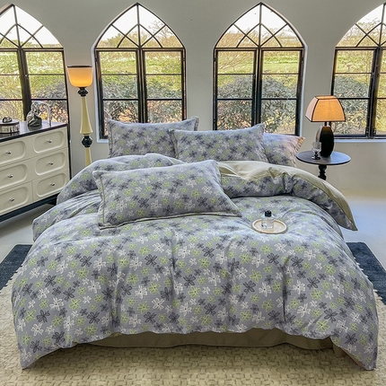 91家纺网 家纺一手货源 找家纺 （总）壹号库家纺 2024新款轻奢巴洛克风云锦绵提花四件套