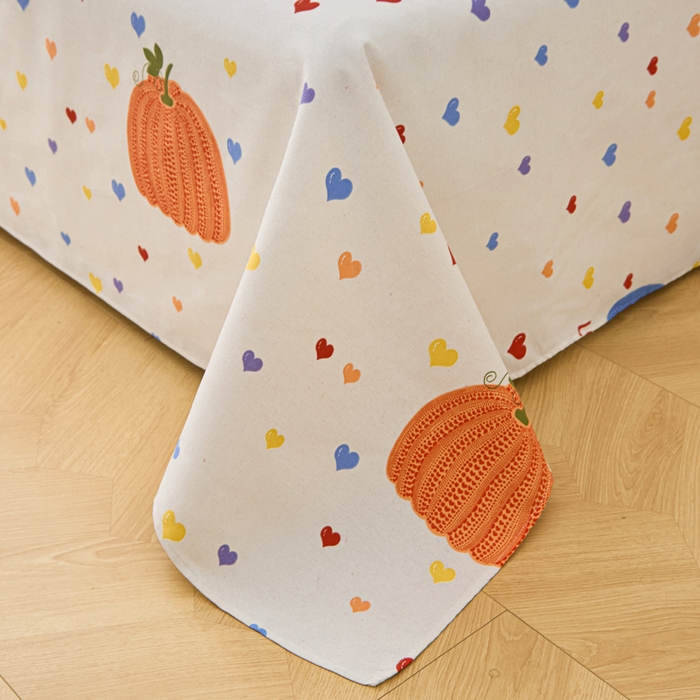 91家纺网 家纺一手货源 找家纺 首爱家纺 2025新款印花原棉标老粗布床单老粗布凉席软凉席 百变南瓜