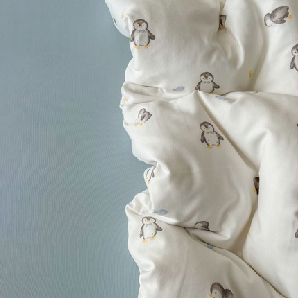 2025新款针织棉双层纱四件套小碎花被套床单床笠款学生三件套新款直播热款-床图-系列一 企鹅