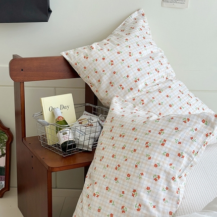 2025新款纯棉小清新小碎花学生枕套 篱落粉