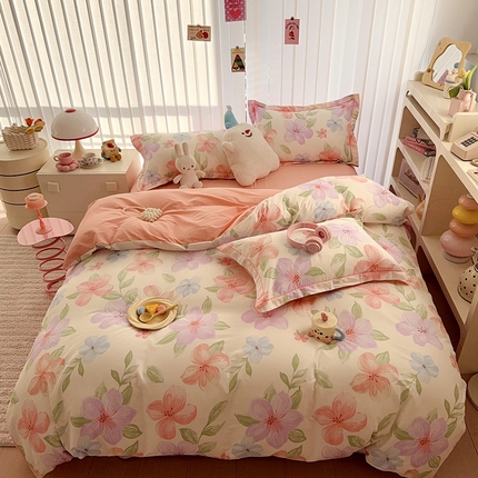 91家纺网 家纺一手货源 找家纺 2025新款全棉13070四件套（1） 花语绮梦