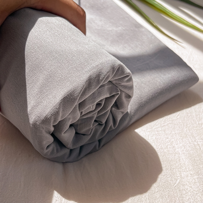 91家纺网 家纺一手货源 找家纺 韩巢家纺 2025新款格子纯色A类水洗棉床单单件 A类浅灰-床单