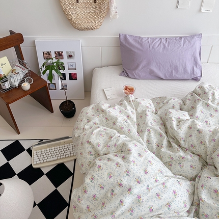 91家纺网 家纺一手货源 找家纺 （总）2025新款纯棉小清新小碎花学生被套