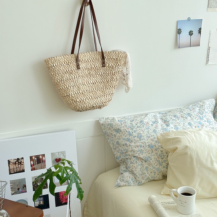 91家纺网 家纺一手货源 找家纺 2025新款纯棉小清新四件套小碎花学生三件套纯色床单印花枕套双人床笠 蓝莓厚乳 象牙白