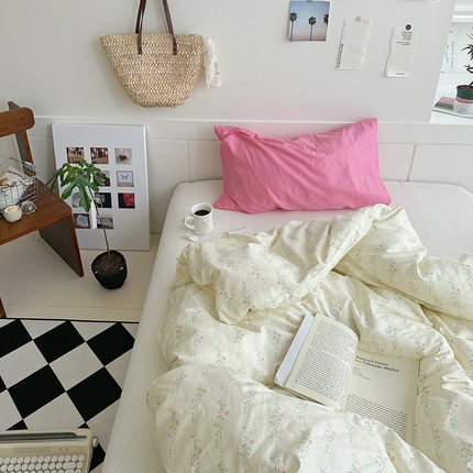 91家纺网 家纺一手货源 找家纺 （总）2025新款纯棉小清新小碎花学生被套