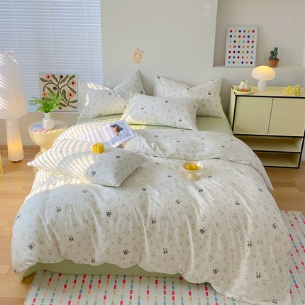 91家纺网 家纺一手货源 找家纺 （总）于果 2025新款全棉双层纱四件套