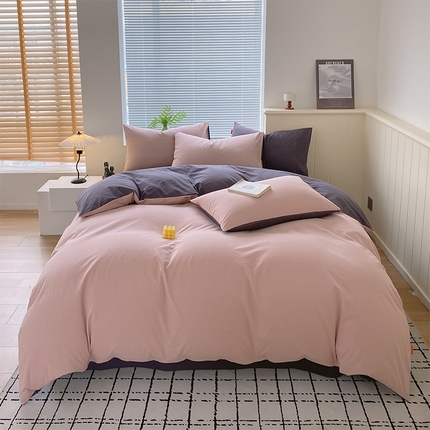 91家纺网 家纺一手货源 找家纺 （总）2025春夏新款双拼水洗棉全棉纯棉四件套