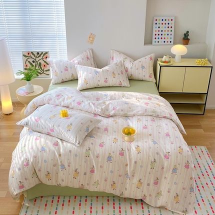 91家纺网 家纺一手货源 找家纺 （总）于果 2025新款全棉双层纱四件套