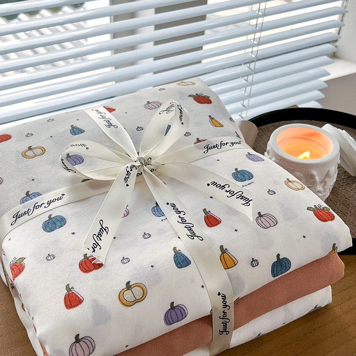 91家纺网 家纺一手货源 找家纺 暖芯优选 2025新款针织棉双层纱四件套小碎花被套床单床笠款学生三件套新款直播热款-叠拍图-系列一 水果派