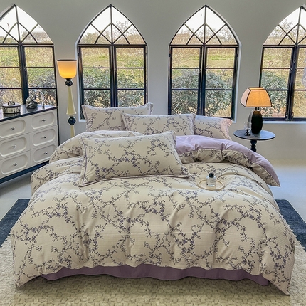 91家纺网 家纺一手货源 找家纺 （总）壹号库家纺 2024新款轻奢巴洛克风云锦绵提花四件套