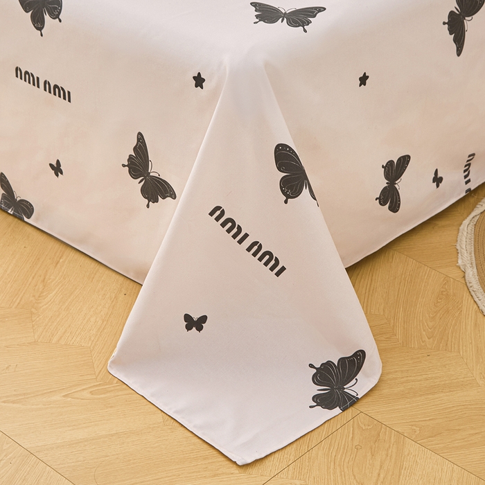 91家纺网 家纺一手货源 找家纺 首爱家纺 2025新款印花原棉标老粗布床单老粗布凉席软凉席 蝴蝶飞