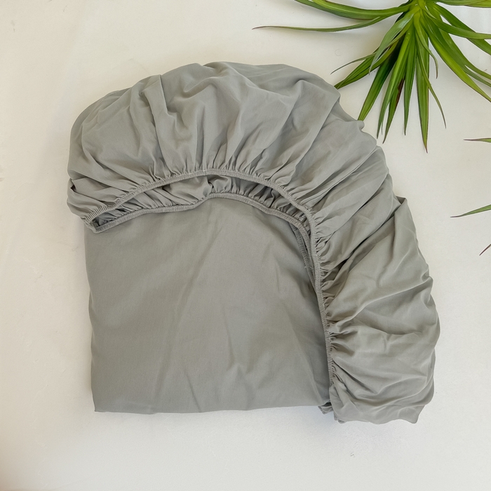 91家纺网 家纺一手货源 找家纺 韩巢家纺 2025新款A类纯色格子水洗棉床笠单件床罩床套 A类浅灰-床笠