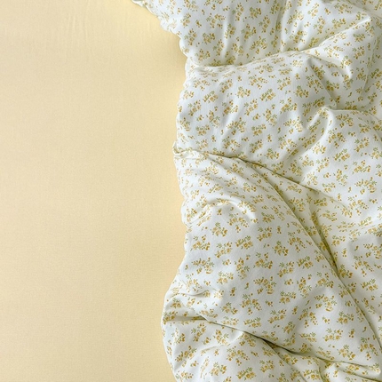 2025新款针织棉双层纱四件套小碎花被套床单床笠款学生三件套新款直播热款-床图-系列一 知晓