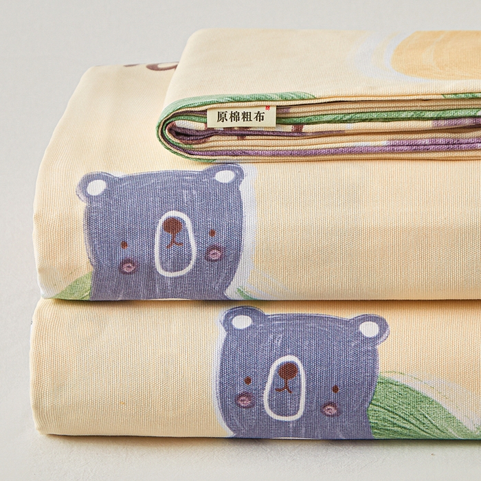 91家纺网 家纺一手货源 找家纺 首爱家纺 2025新款印花原棉标老粗布床单老粗布凉席软凉席 暖心绒语