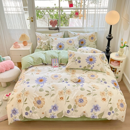 91家纺网 家纺一手货源 找家纺 （总）集布 2023新款12868全棉喷气印花单被套