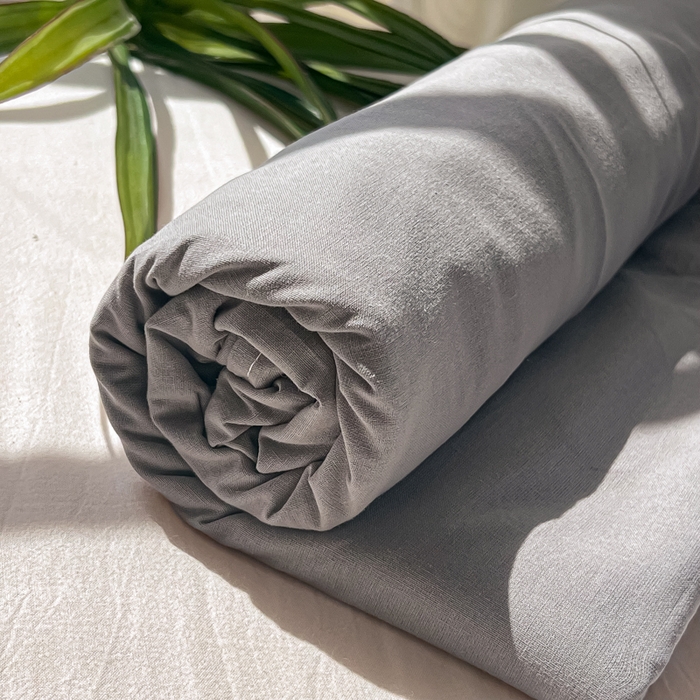 91家纺网 家纺一手货源 找家纺 韩巢家纺 2025新款格子纯色A类水洗棉床单单件 A类浅灰-床单