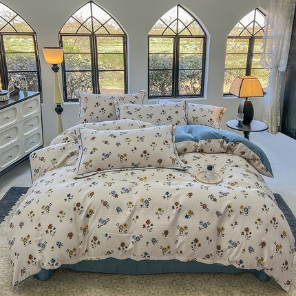 91家纺网 家纺一手货源 找家纺 （总）壹号库家纺 2024新款轻奢巴洛克风云锦绵提花四件套