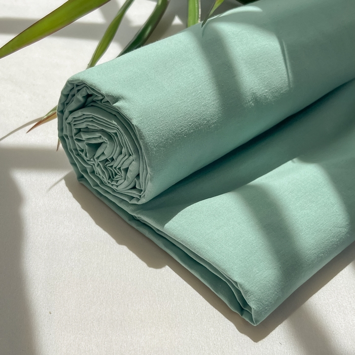 91家纺网 家纺一手货源 找家纺 韩巢家纺 2025新款格子纯色A类水洗棉床单单件 A类浅绿-床单