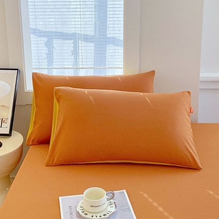 91家纺网 家纺一手货源 找家纺 （总）2025春夏新款双拼水洗棉全棉纯棉单品系列-单枕套