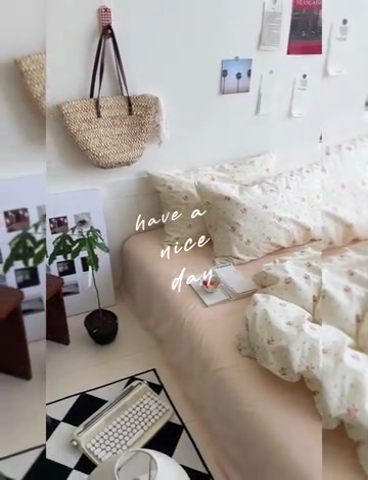 91家纺网 家纺一手货源 找家纺 2025新款纯棉小清新四件套小碎花学生三件套纯色床单印花枕套双人床笠 清如