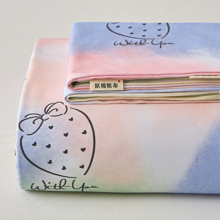 91家纺网 家纺一手货源 找家纺 棉乐町家居 2025年新款印花原棉标老粗布床单 梦幻星空