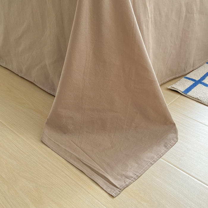 91家纺网 家纺一手货源 找家纺 韩巢家纺 2025新款格子纯色A类水洗棉床单单件 A类卡其-床单