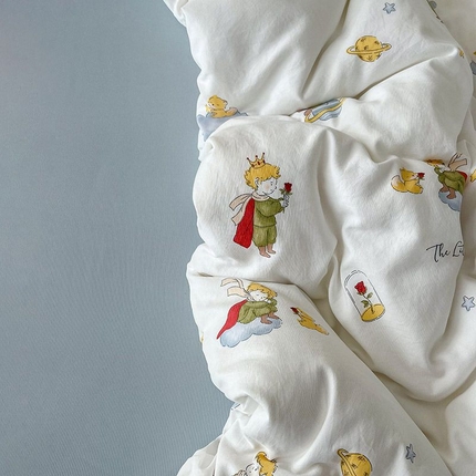 2025新款针织棉双层纱四件套小碎花被套床单床笠款学生三件套新款直播热款-床图-系列一 王子