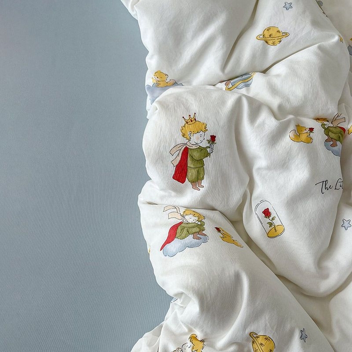 91家纺网 家纺一手货源 找家纺 2025新款针织棉双层纱四件套小碎花被套床单床笠款学生三件套新款直播热款-床图-系列一 王子