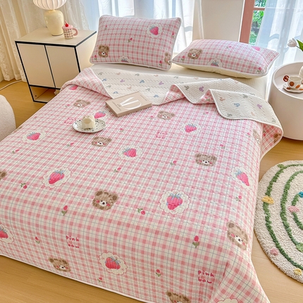 91家纺网 家纺一手货源 找家纺 （总）2025新款13070单面全棉绗缝床盖三件套