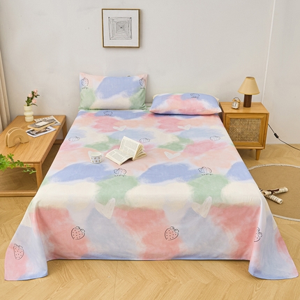 91家纺网 家纺一手货源 找家纺 棉乐町家居 2025年新款印花原棉标老粗布床单 梦幻星空