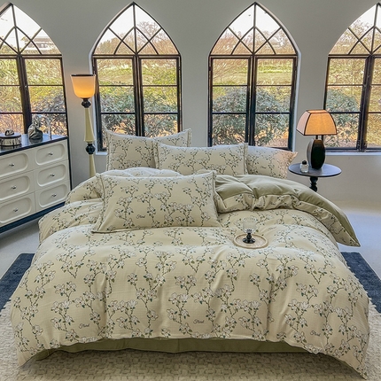 91家纺网 家纺一手货源 找家纺 （总）壹号库家纺 2024新款轻奢巴洛克风云锦绵提花四件套