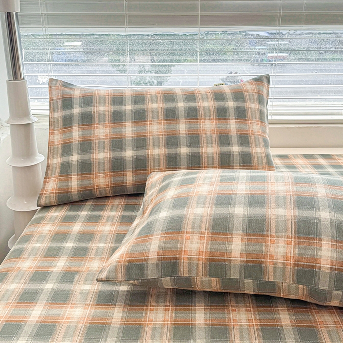 91家纺网 家纺一手货源 找家纺 棉乐町家居 2025年新款印花原棉标老粗布床单 摩卡格