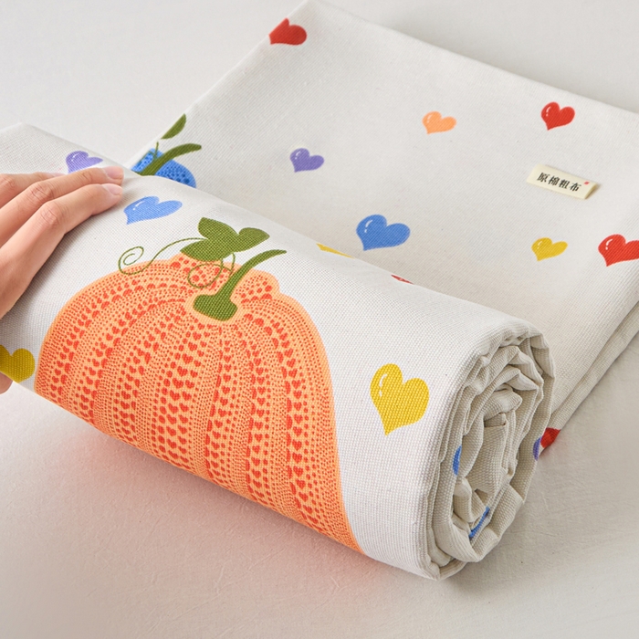 91家纺网 家纺一手货源 找家纺 首爱家纺 2025新款印花原棉标老粗布床单老粗布凉席软凉席 百变南瓜