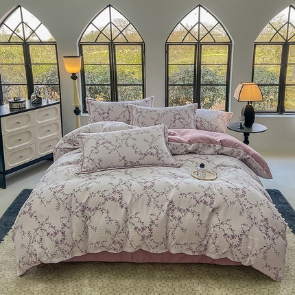 91家纺网 家纺一手货源 找家纺 （总）壹号库家纺 2024新款轻奢巴洛克风云锦绵提花四件套