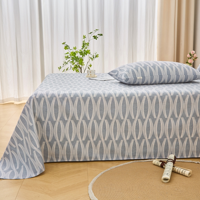 91家纺网 家纺一手货源 找家纺 首爱家纺 2025新款印花原棉标老粗布床单老粗布凉席软凉席 波浪