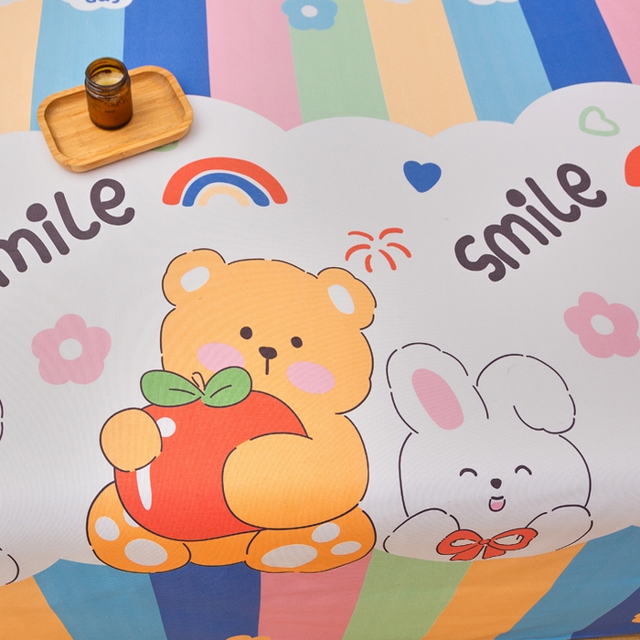 91家纺网 家纺一手货源 找家纺 首爱家纺 2025新款印花原棉标老粗布床单老粗布凉席软凉席 七彩花园