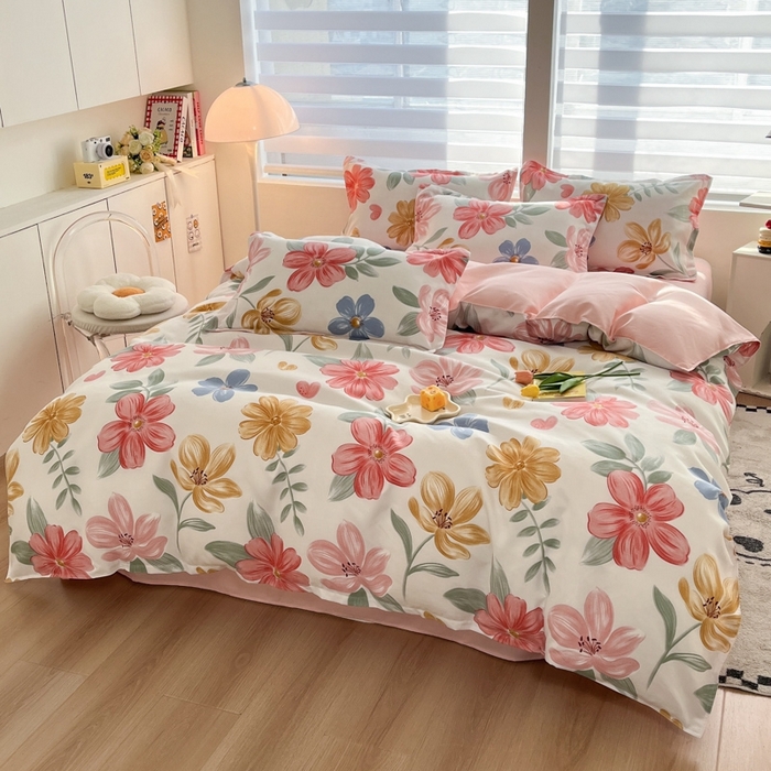 91家纺网 家纺一手货源 找家纺 米瑞娜 2025新款植物羊绒四件套 兰亭序