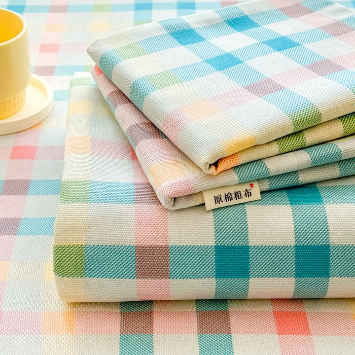 91家纺网 家纺一手货源 找家纺 首爱家纺 2025新款印花原棉标老粗布床单老粗布凉席软凉席 冰激凌格