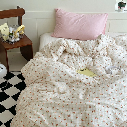 91家纺网 家纺一手货源 找家纺 （总）2025新款纯棉小清新小碎花学生被套