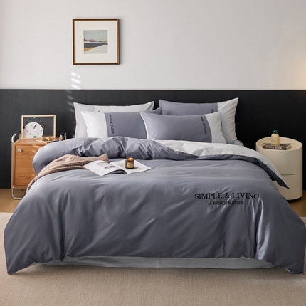 91家纺网 家纺一手货源 找家纺 （总）佳汐蓝家纺 2025春夏新款无印水洗棉自由空间四件套