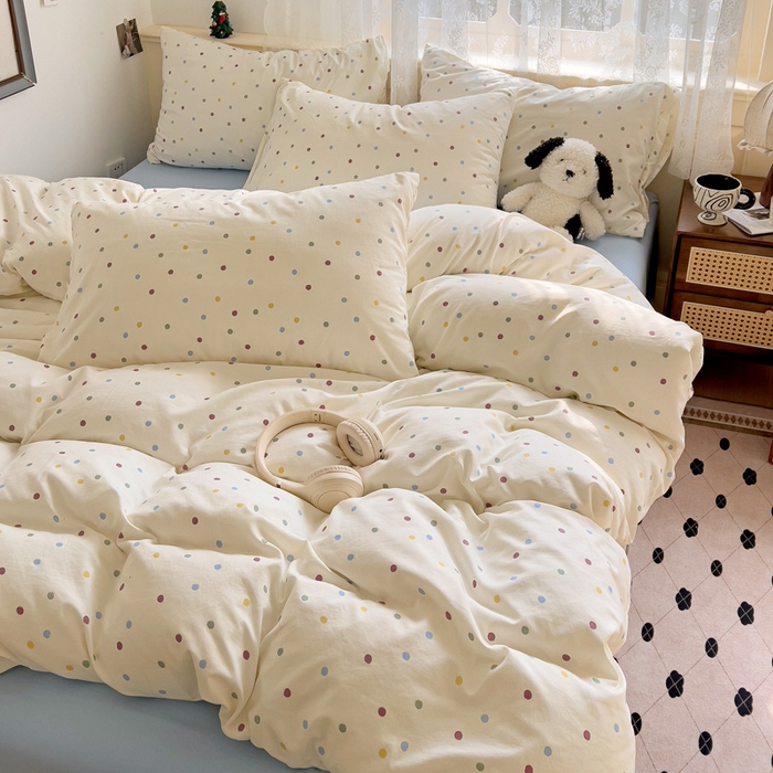 91家纺网 家纺一手货源 找家纺 夜笙2025新款A类水洗棉双层纱印花四件套 圆舞曲