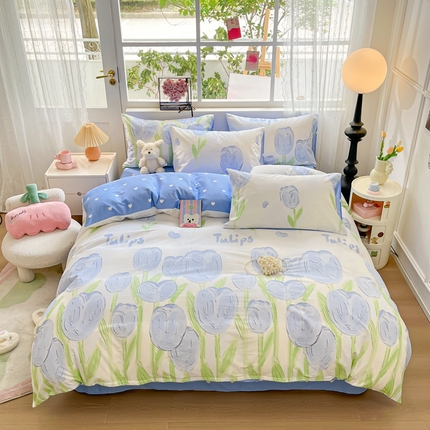 91家纺网 家纺一手货源 找家纺 （总）集布 2023新款12868全棉喷气印花单被套