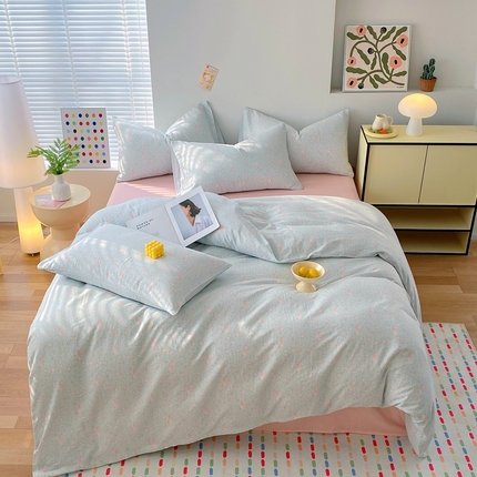 91家纺网 家纺一手货源 找家纺 （总）于果 2025新款全棉双层纱四件套