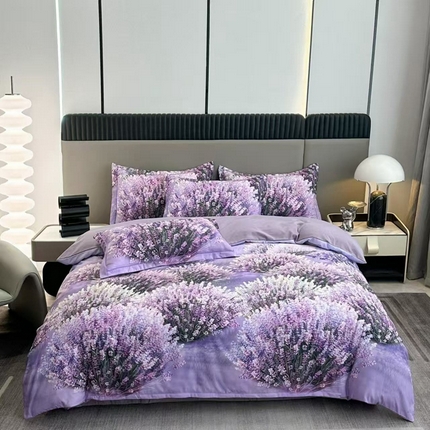 （总）禧多家纺 2025新款薰衣草数码天丝磨毛四件套