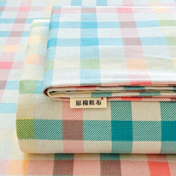 91家纺网 家纺一手货源 找家纺 首爱家纺 2025新款印花原棉标老粗布床单老粗布凉席软凉席 冰激凌格