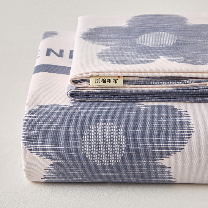 91家纺网 家纺一手货源 找家纺 首爱家纺 2025新款印花原棉标老粗布床单老粗布凉席软凉席 水墨花