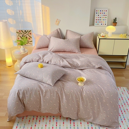 91家纺网 家纺一手货源 找家纺 （总）于果 2025新款全棉双层纱四件套