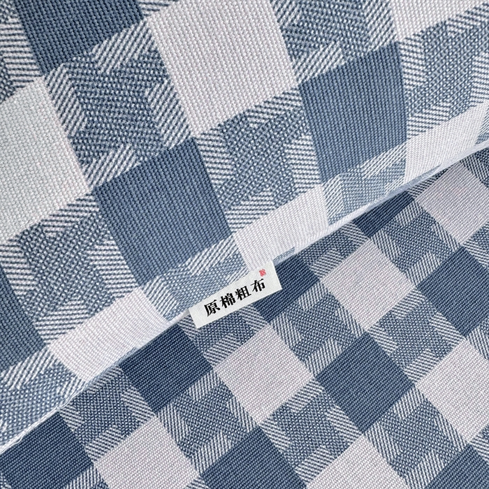 91家纺网 家纺一手货源 找家纺 首爱家纺 2025新款印花原棉标老粗布床单老粗布凉席软凉席 渐变蓝格