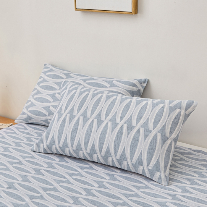 91家纺网 家纺一手货源 找家纺 棉乐町家居 2025年新款印花原棉标老粗布床单 波浪