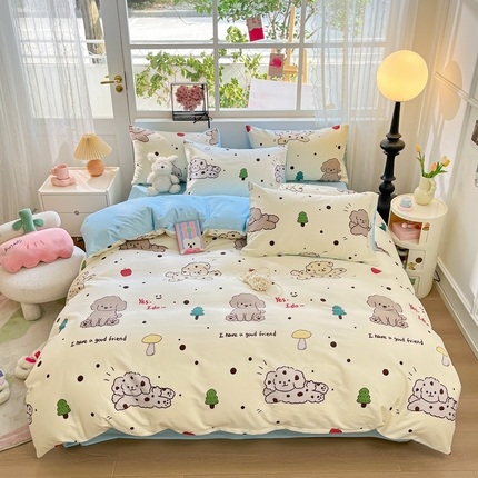 91家纺网 家纺一手货源 找家纺 （总）集布 2023新款12868全棉喷气印花单被套